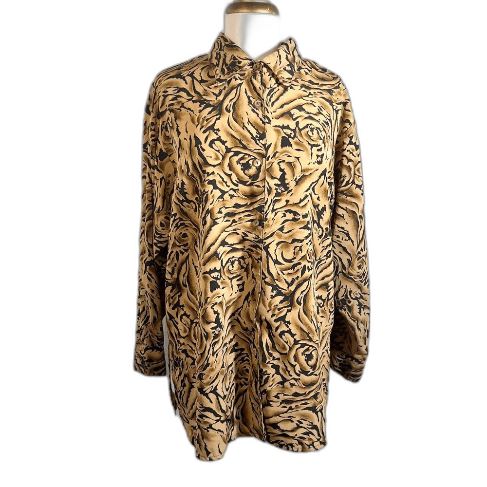 Style Exchange Blouse Size M Vintage 90's Abstract Old Money Dark Academia Top